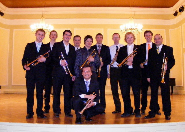 With trumpet class in Riga