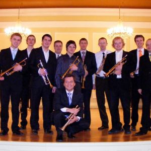 With trumpet class in Riga
